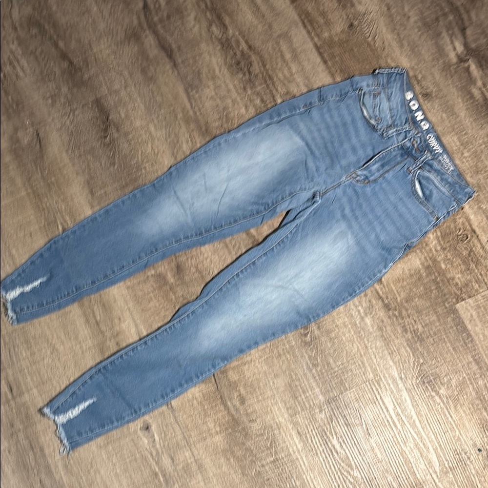 Blue Skinny Jeans with Stretch and Gradient Wash